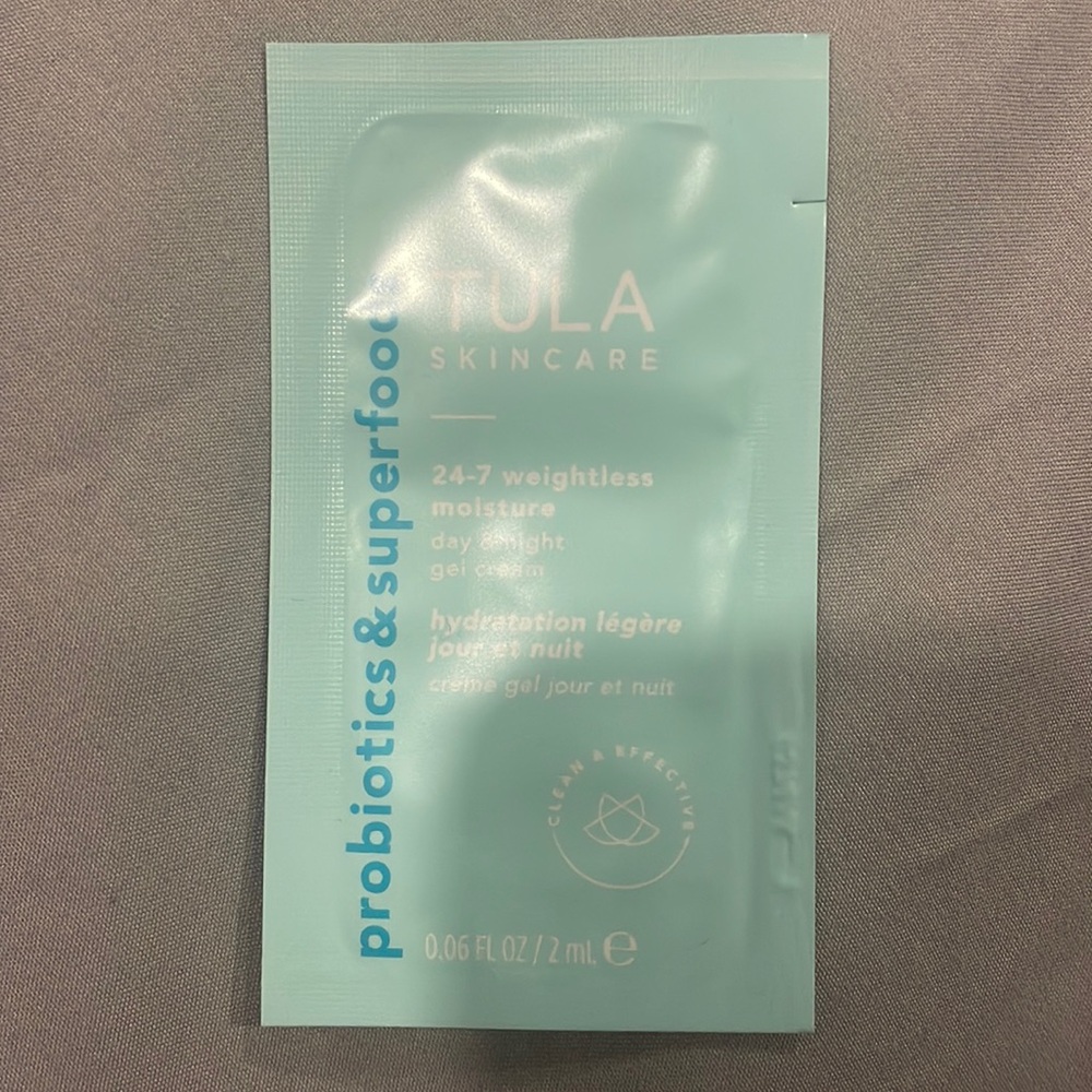 Sample of Tula Skincare 24-7 weightless Moisture day and night gel cream